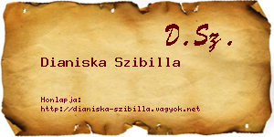 Dianiska Szibilla névjegykártya